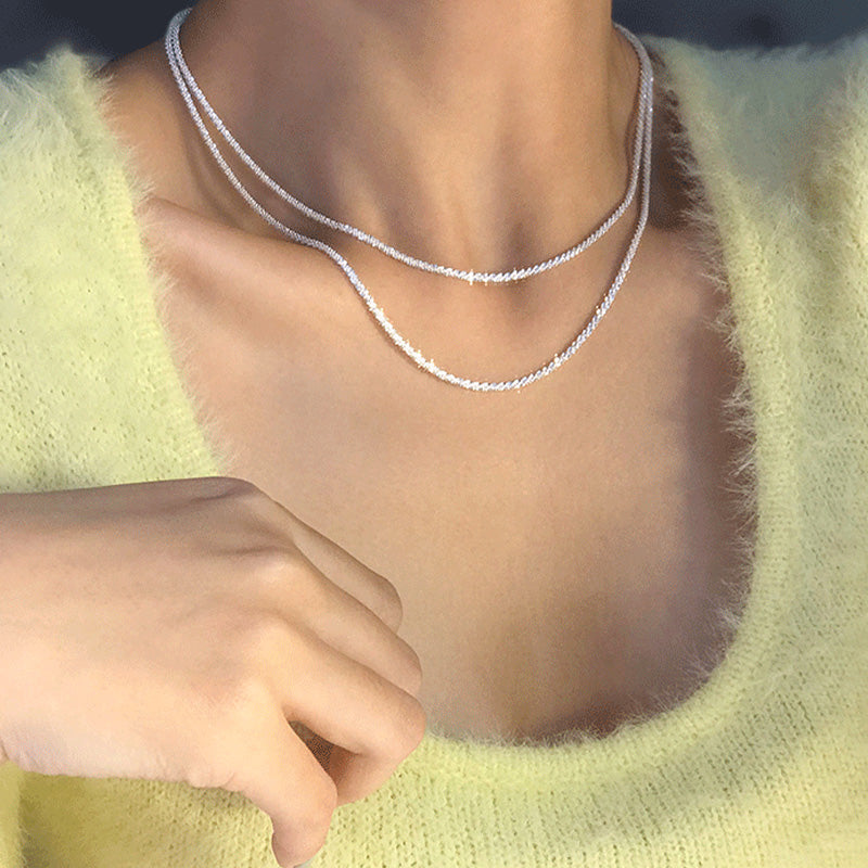 925-S Silver Sparkling Clavicle Chain