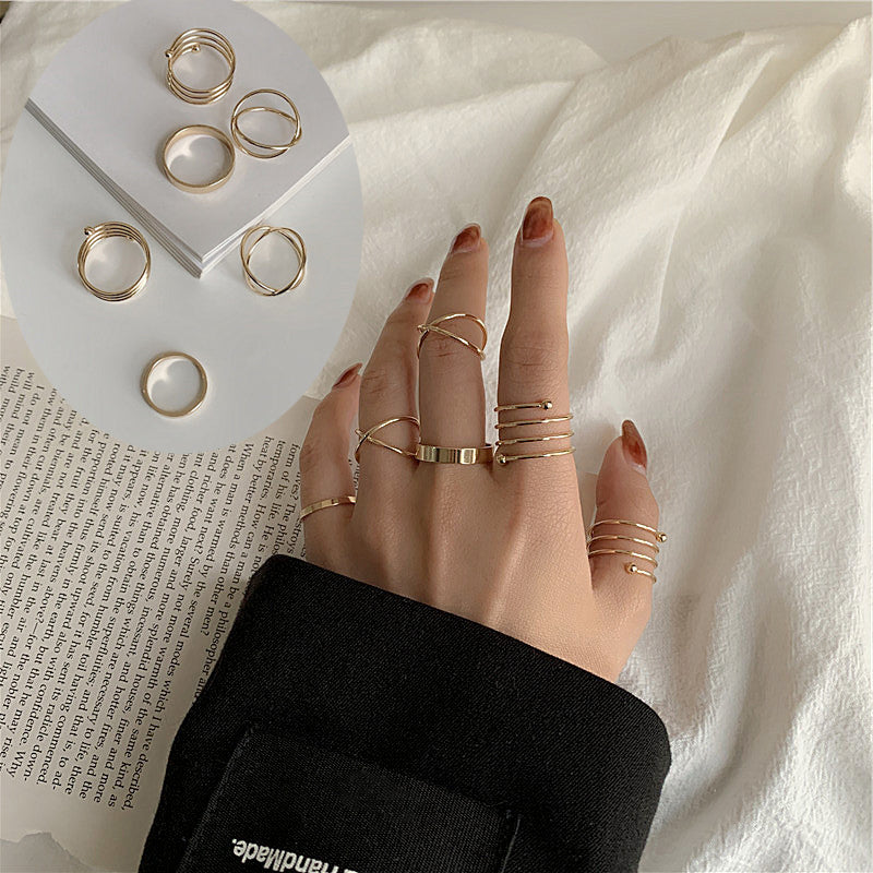 6Pcs/set Punk Finger Rings