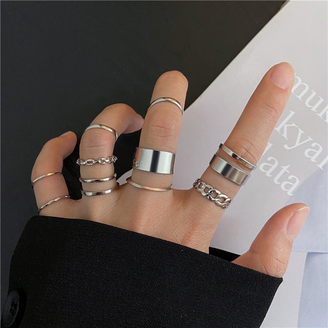 6Pcs/set Punk Finger Rings