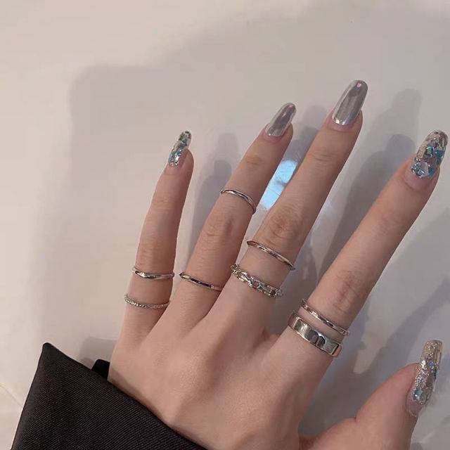 6Pcs/set Punk Finger Rings